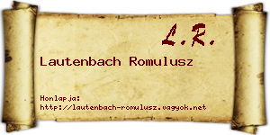 Lautenbach Romulusz névjegykártya